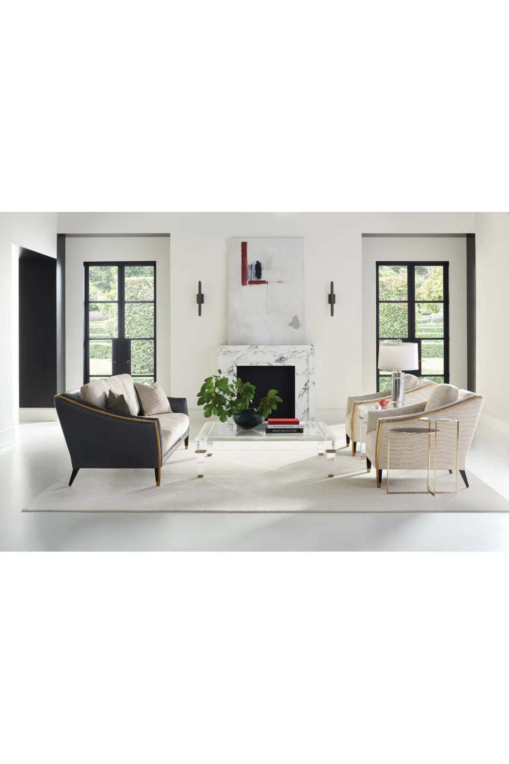 Luxury Clear Acrylic Cocktail Table Modern Italian Style for Villa