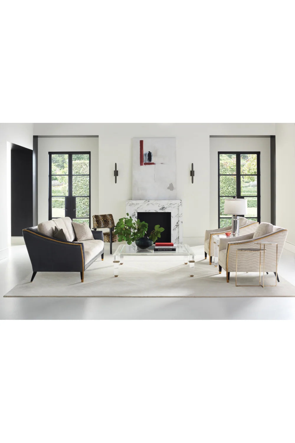 Luxury Clear Acrylic Cocktail Table Modern Italian Style for Villa