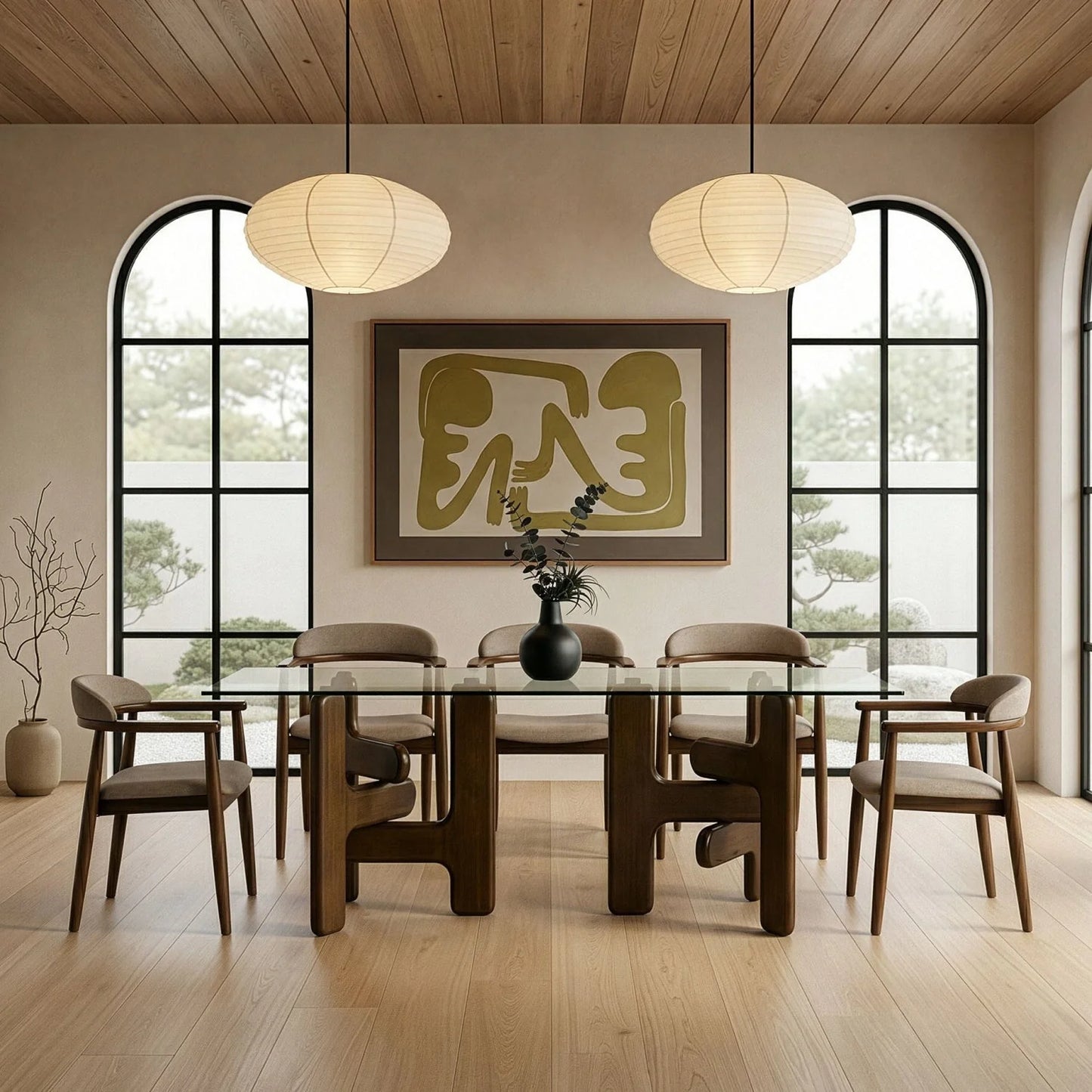 Luxury Clear Glass Dining Table Modern Italian Style for Villa