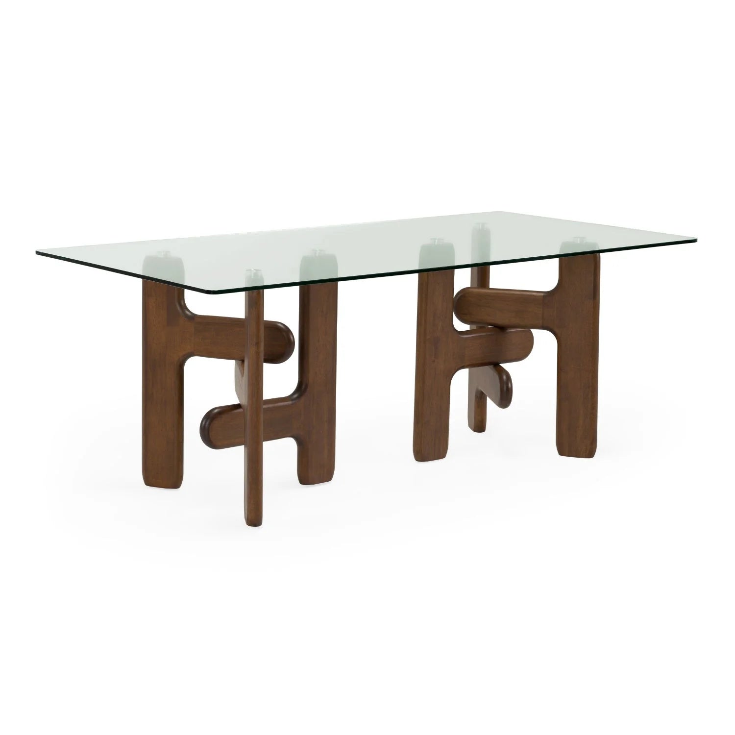 Luxury Clear Glass Dining Table Modern Italian Style for Villa