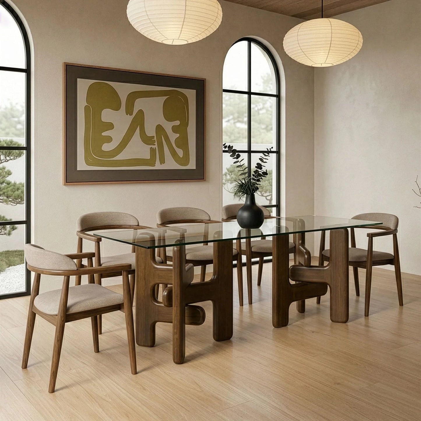 Luxury Clear Glass Dining Table Modern Italian Style for Villa