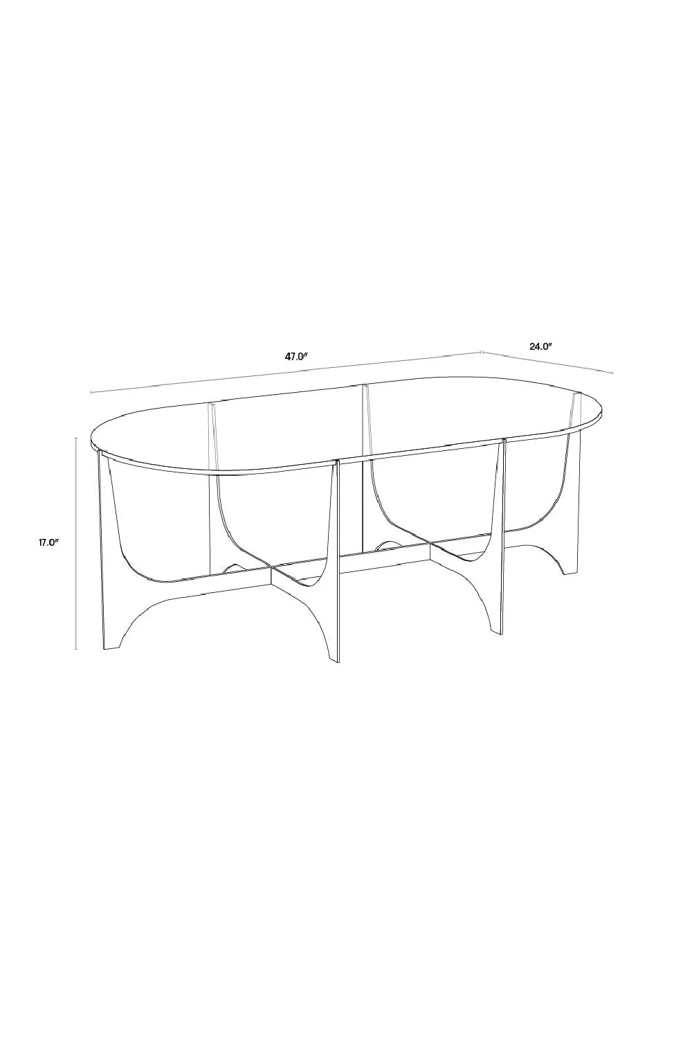 Luxury Clear Glass Oval Coffee Table Modern Italian Style for Villa