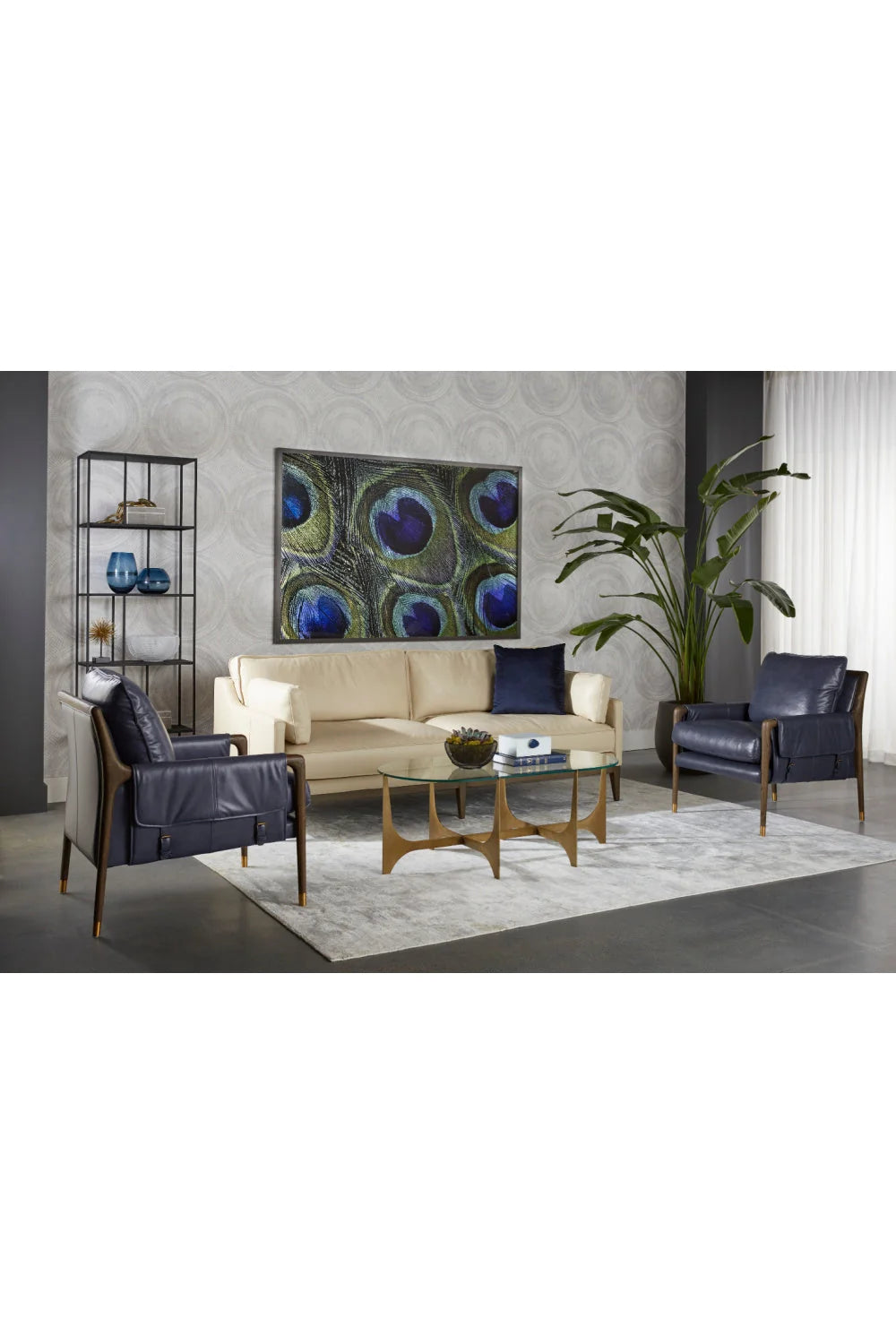 Luxury Clear Glass Oval Coffee Table Modern Italian Style for Villa