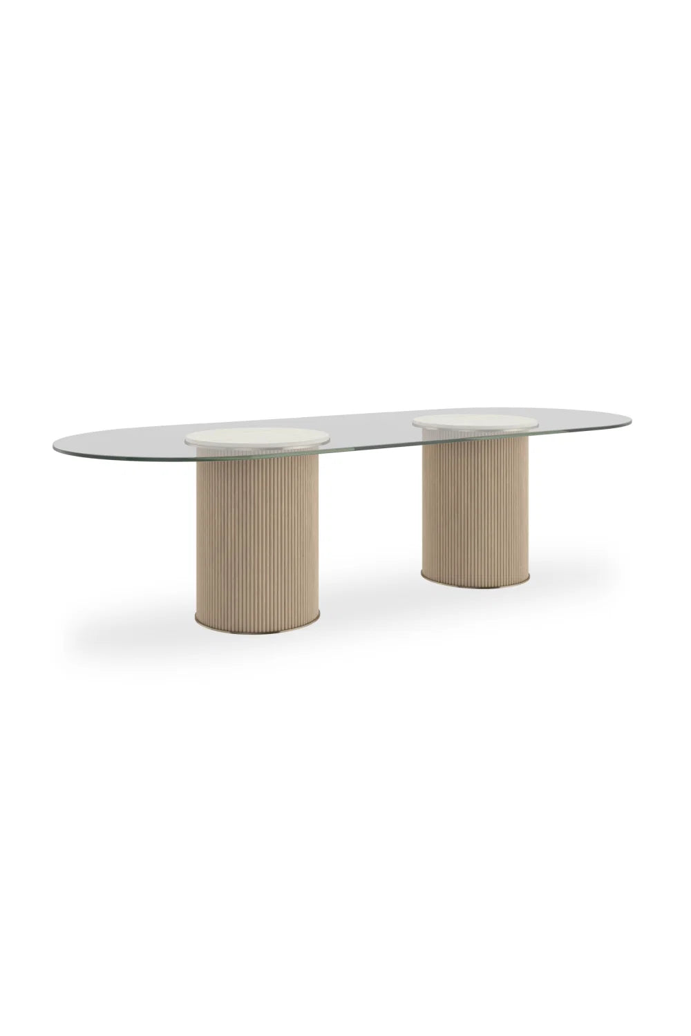 Luxury Clear Glass Oval Dining Table Modern Italian Style for Villa