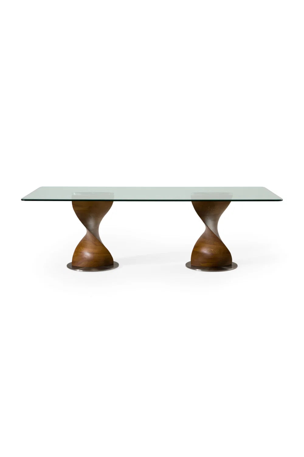 Luxury Cleveland Twisted Wood Base Dining Table Modern Italian Style for Villa