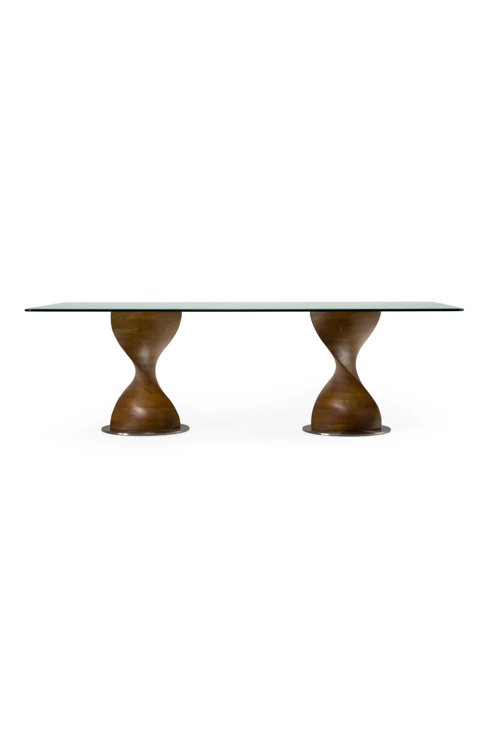 Luxury Cleveland Twisted Wood Base Dining Table Modern Italian Style for Villa