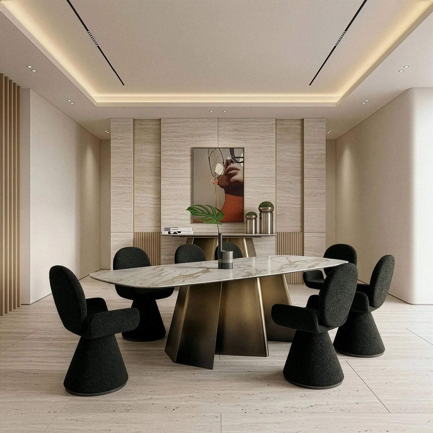 Luxury Clifford Ceramic Dining Table Modern Italian Style for Villa