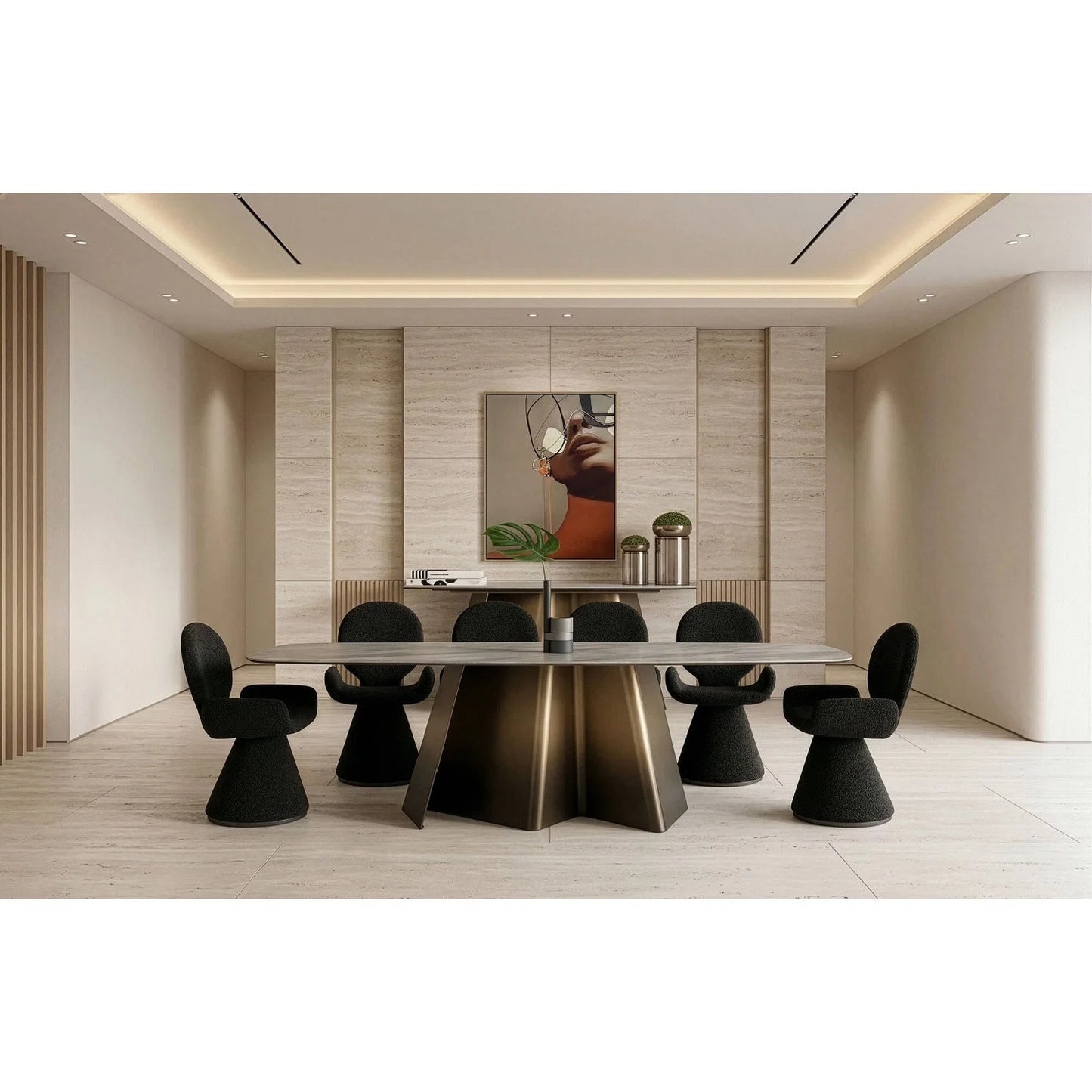 Luxury Clifford Ceramic Dining Table Modern Italian Style for Villa