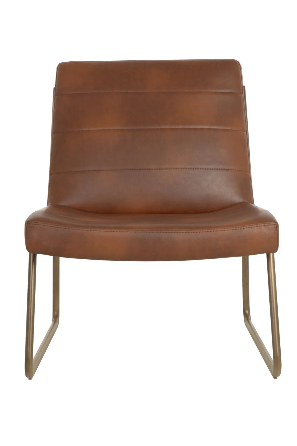 Luxury Cognac Leather Lounge Chair Modern Italian Style for Villa