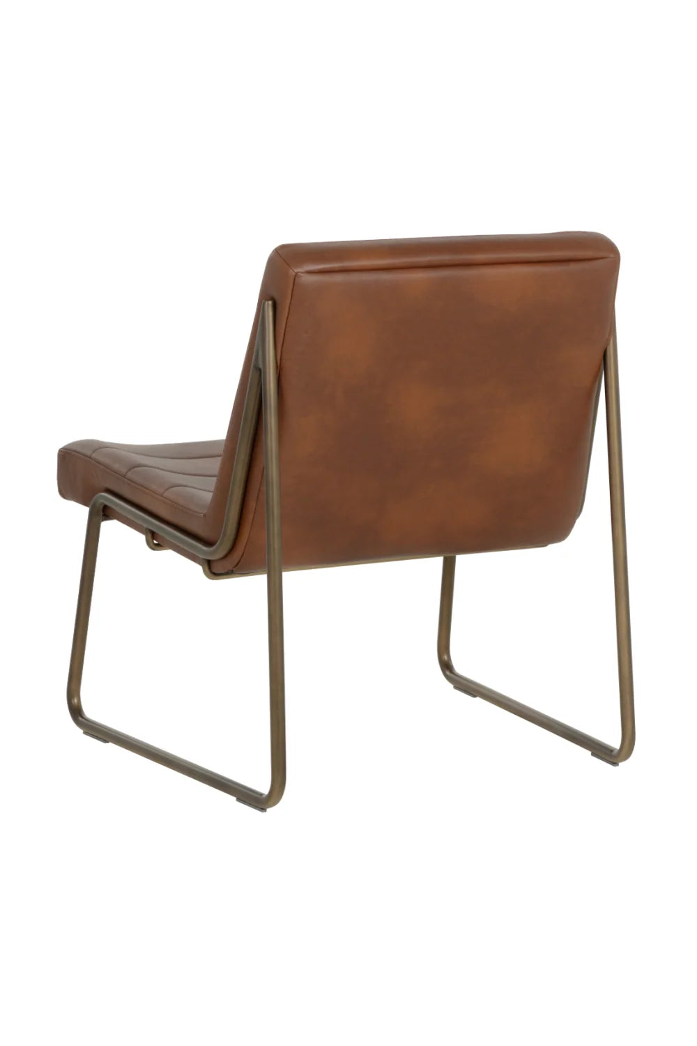 Luxury Cognac Leather Lounge Chair Modern Italian Style for Villa
