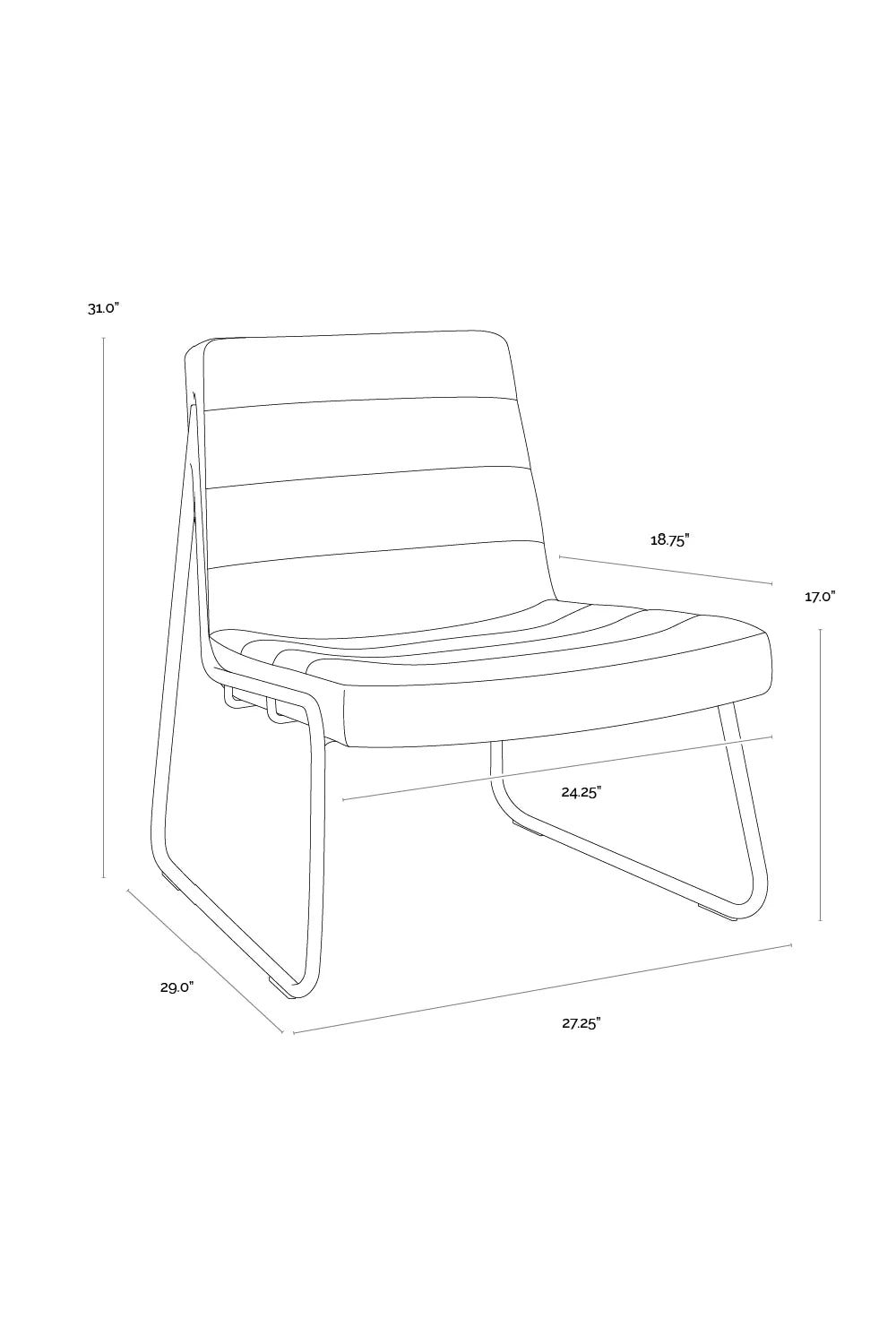 Luxury Cognac Leather Lounge Chair Modern Italian Style for Villa