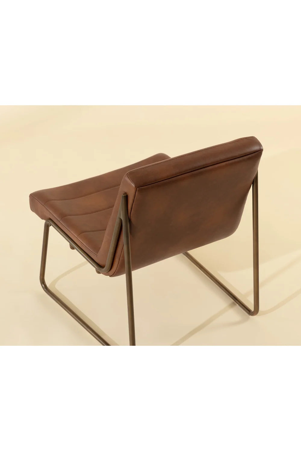 Luxury Cognac Leather Lounge Chair Modern Italian Style for Villa