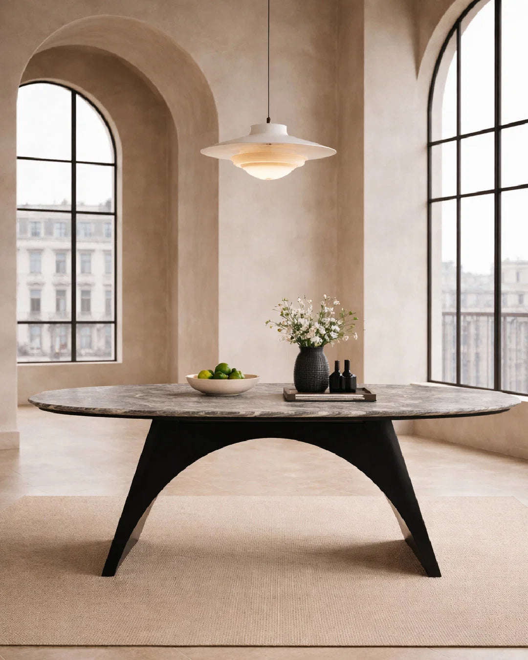 Luxury Colbert Marble Dining Table Modern Italian Style for Villa