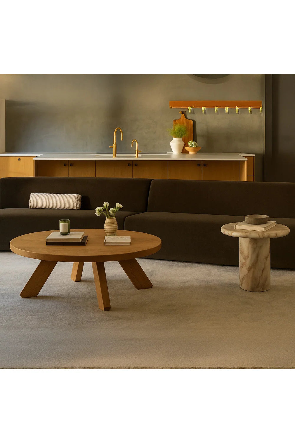 Luxury Concave 3-Piece Modular Sofa Modern Italian Style for Villa