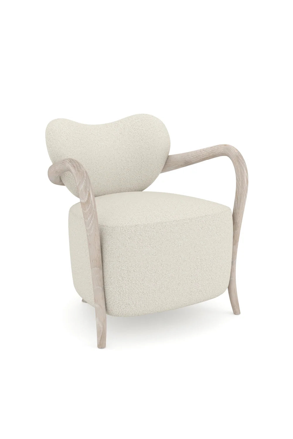 Luxury Concave Back Boucle Accent Chair Modern Italian Style for Villa