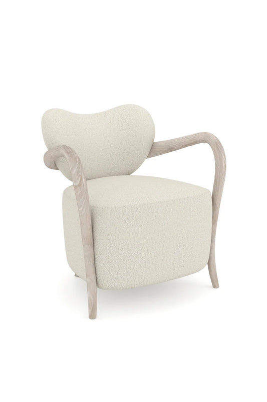 Luxury Concave Back Boucle Accent Chair Modern Italian Style for Villa