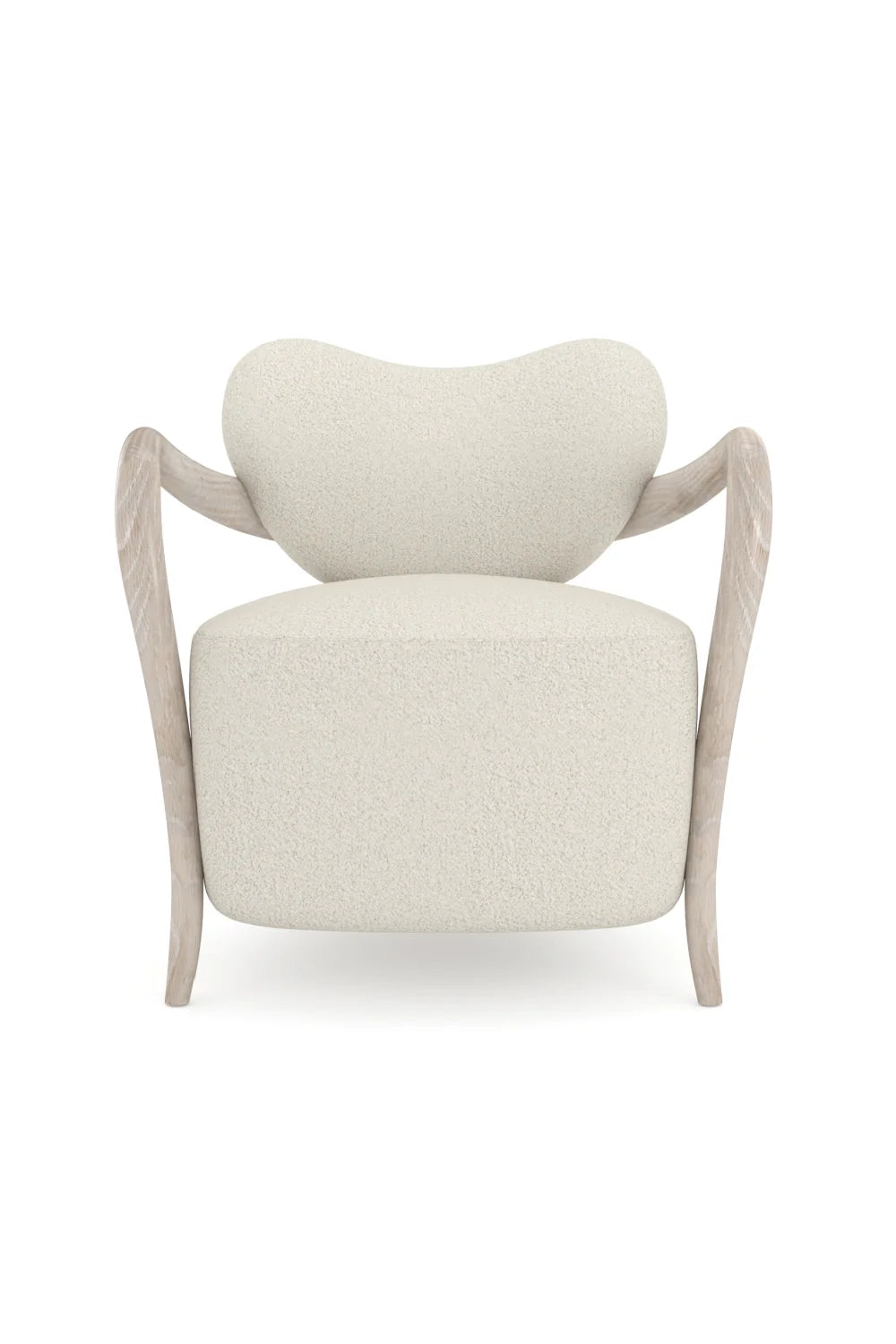 Luxury Concave Back Boucle Accent Chair Modern Italian Style for Villa