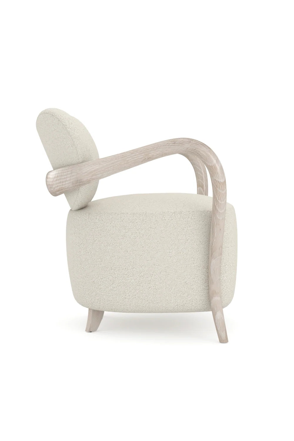 Luxury Concave Back Boucle Accent Chair Modern Italian Style for Villa