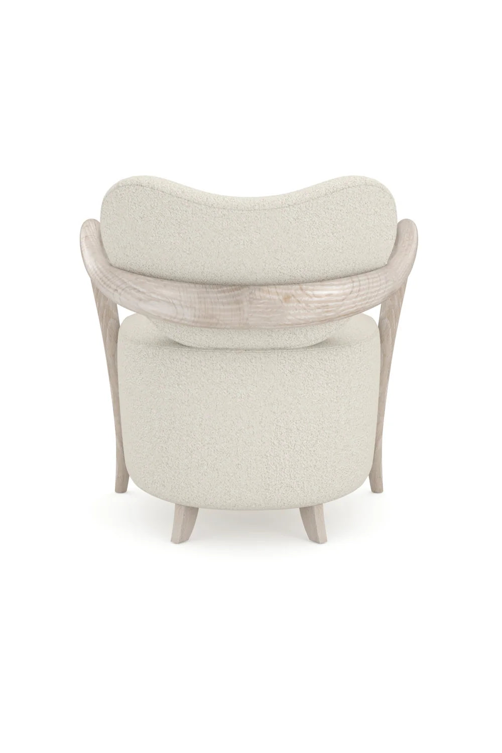 Luxury Concave Back Boucle Accent Chair Modern Italian Style for Villa