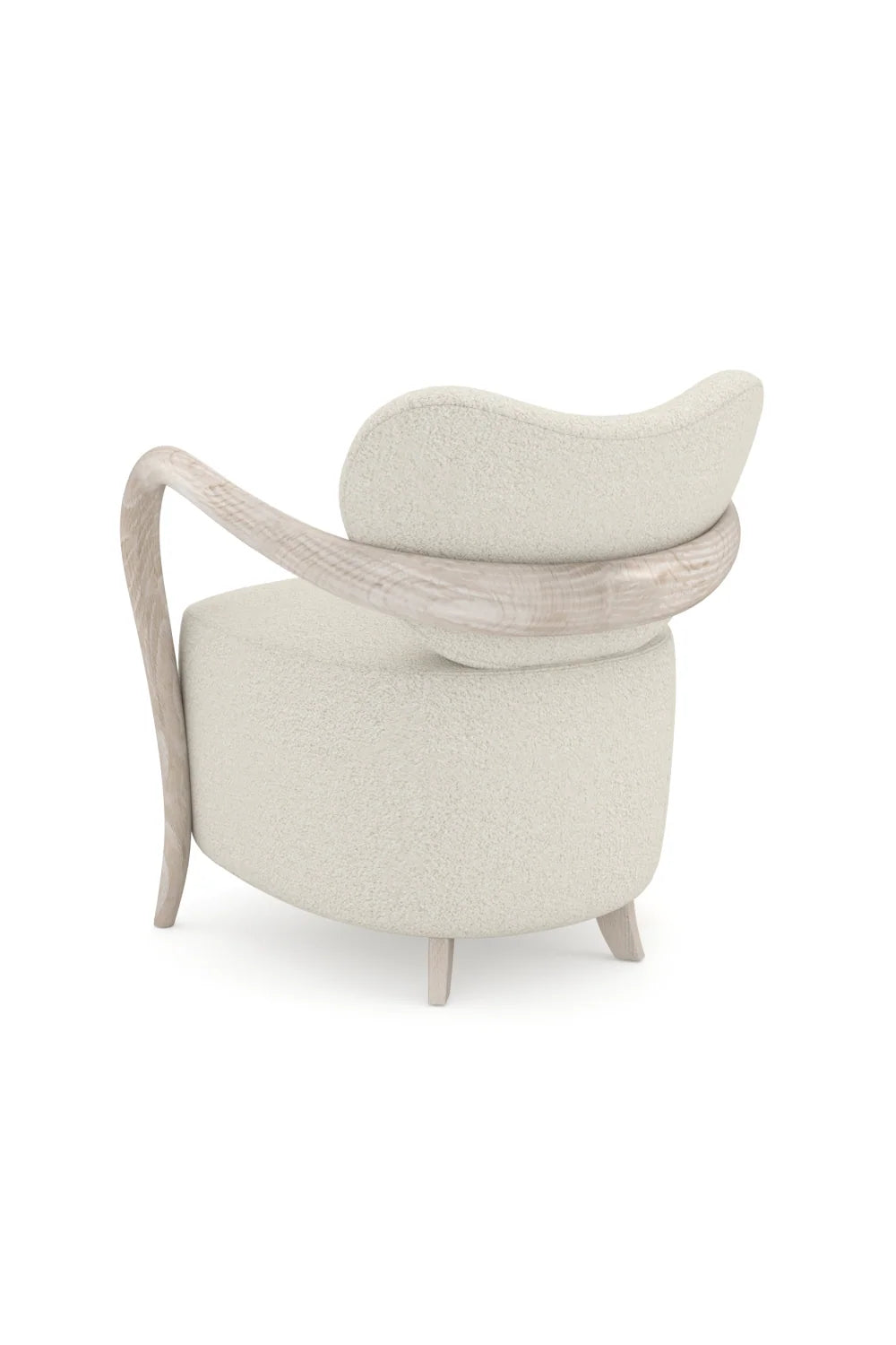 Luxury Concave Back Boucle Accent Chair Modern Italian Style for Villa