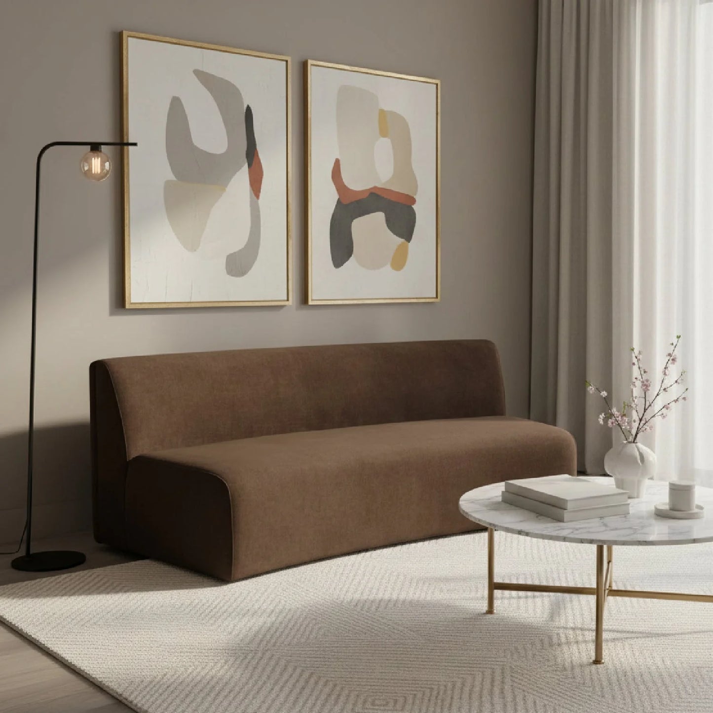 Luxury Concave Modular Sofa Modern Italian Style for Villa
