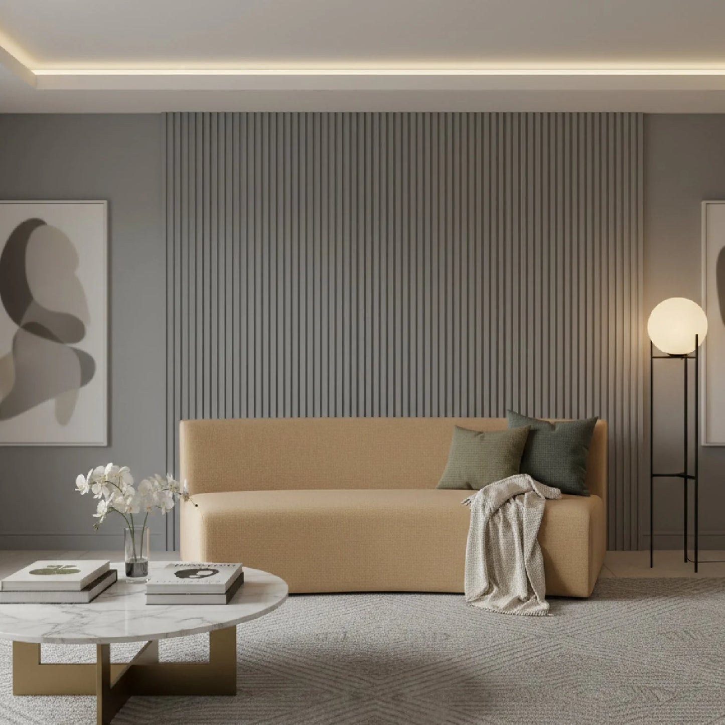 Luxury Concave Modular Sofa Modern Italian Style for Villa