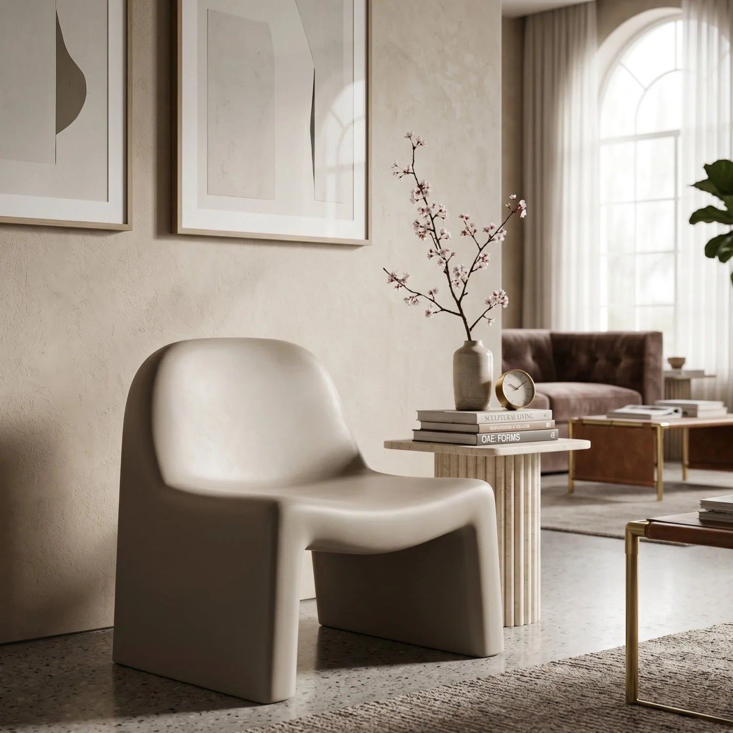 Luxury Concrete Accent Chair European Style for Villa