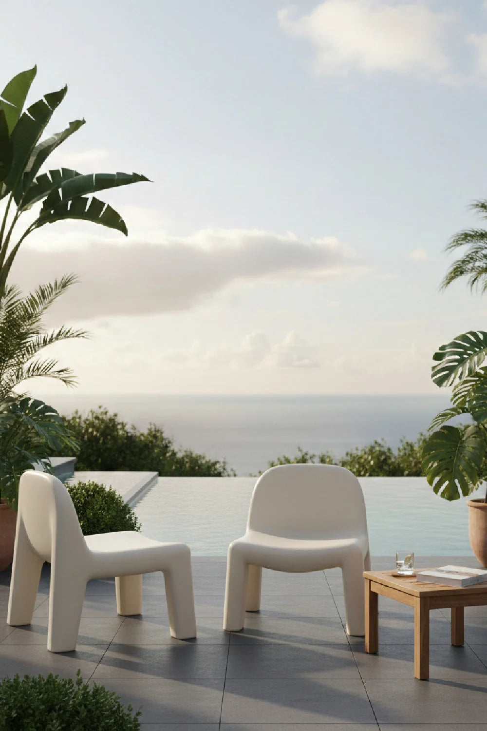 Luxury Concrete Accent Chair European Style for Villa