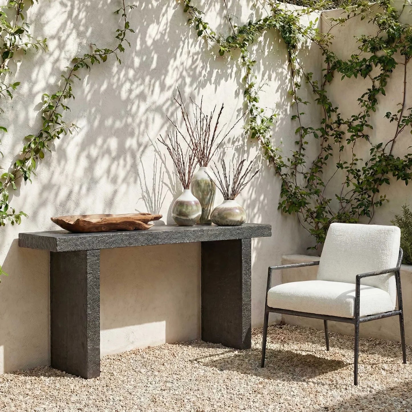 Luxury Concrete Console Table Modern Italian Style for Villa