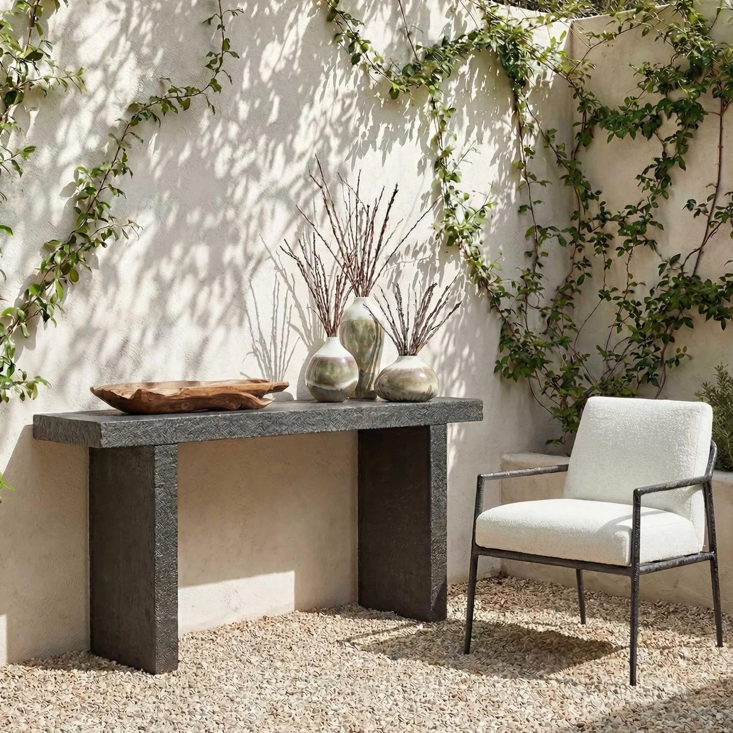 Luxury Concrete Console Table Modern Italian Style for Villa