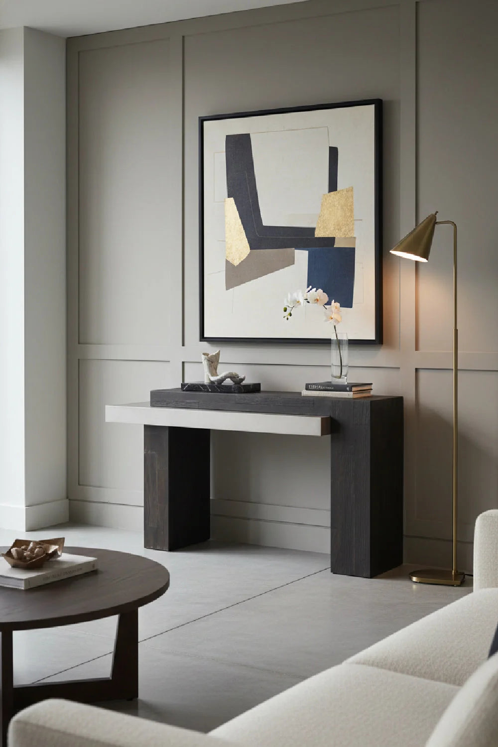 Luxury Concrete Console Table Modern Italian Style for Villa