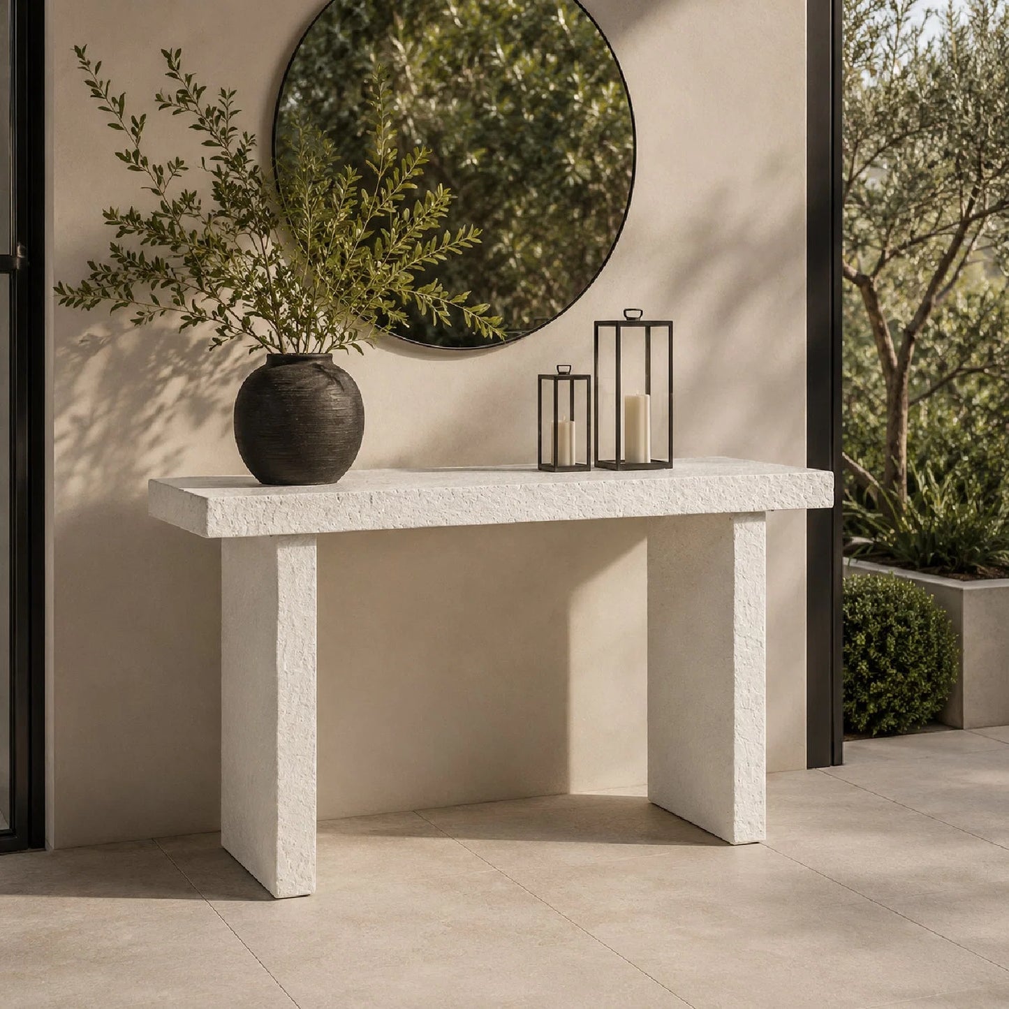 Luxury Concrete Console Table Modern Italian Style for Villa