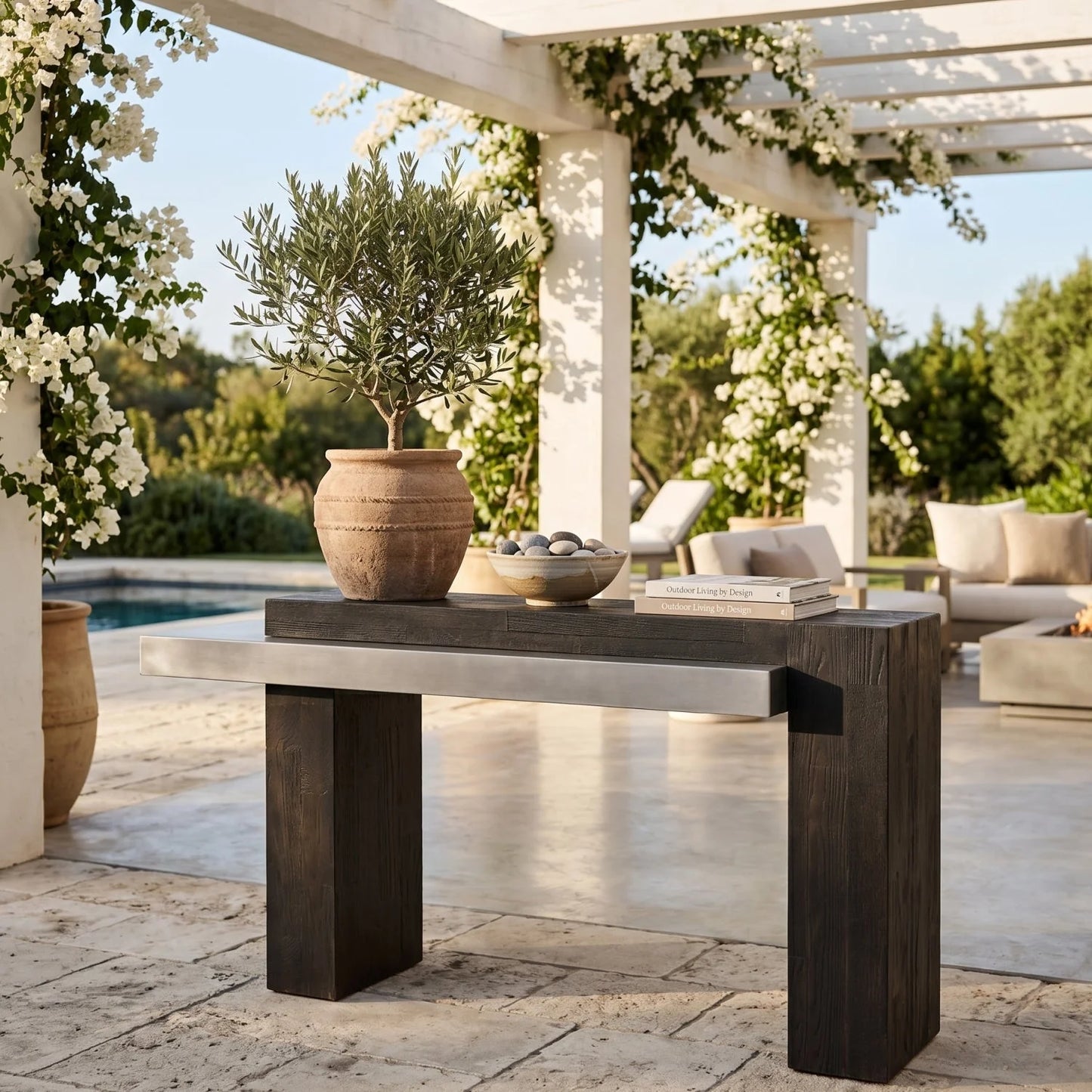 Luxury Concrete Console Table Modern Italian Style for Villa