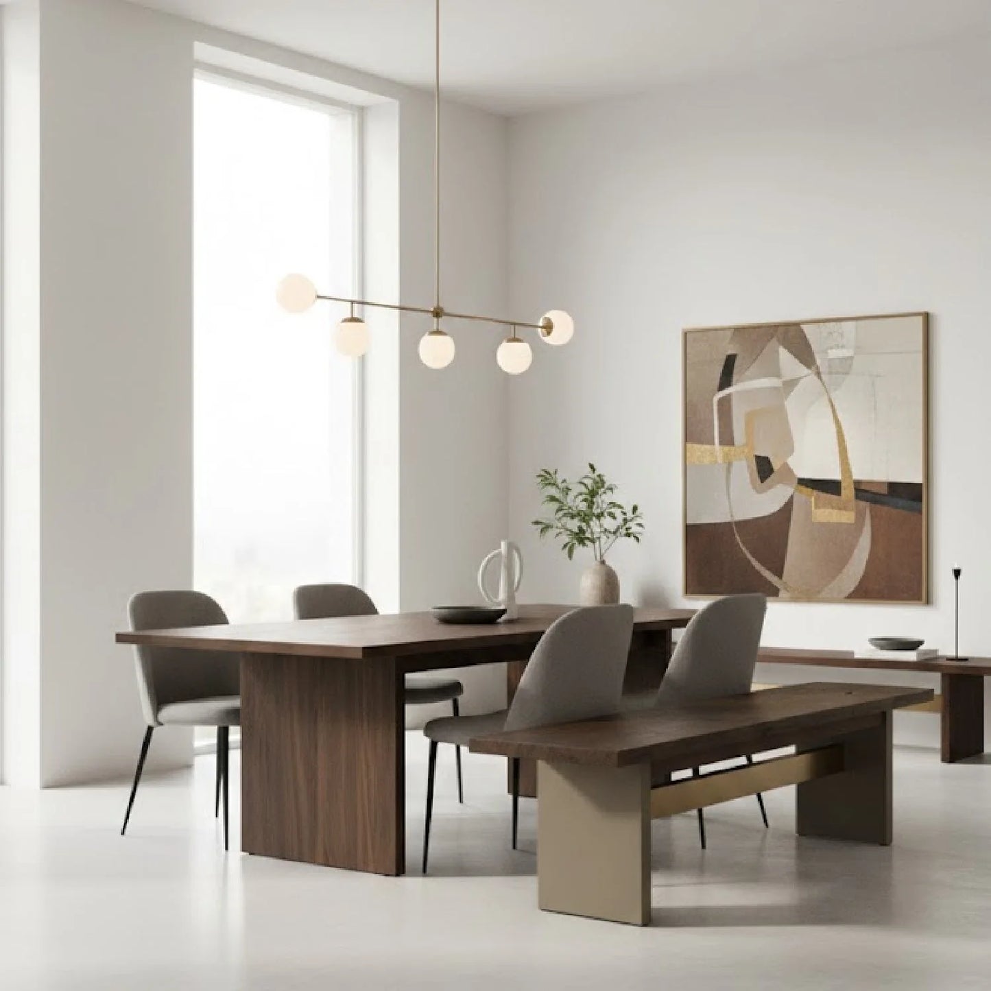Luxury Concrete Dining Bench European Style for Villa