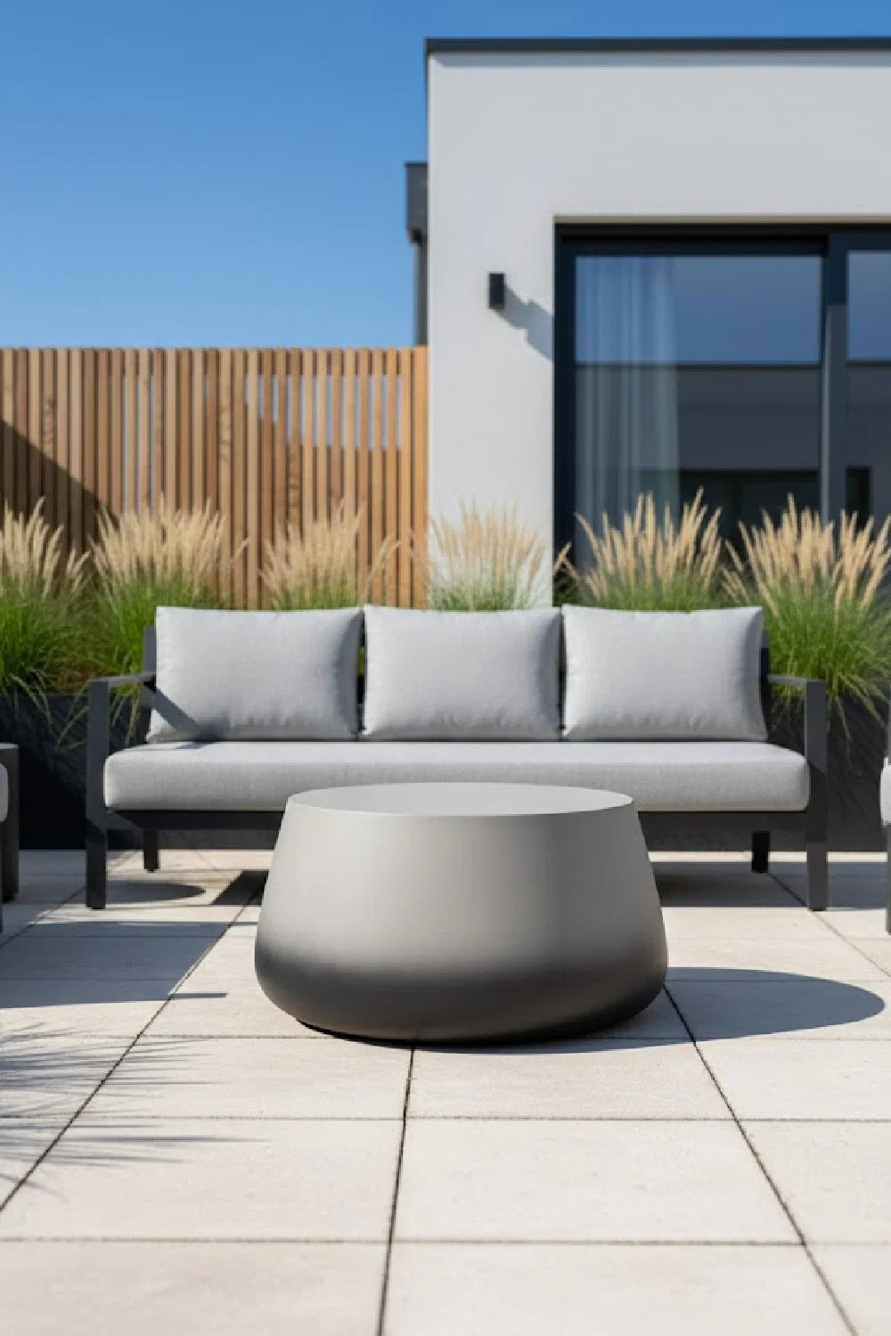Luxury Concrete Drum Coffee Table Modern Italian Style for Villa