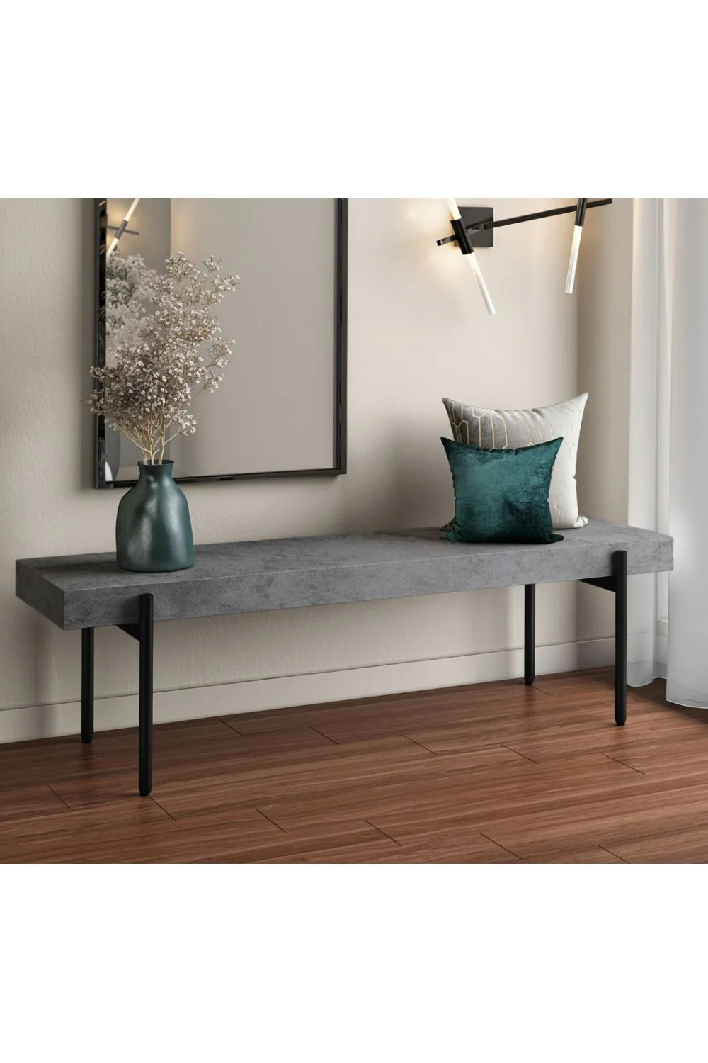 Luxury Concrete Finished Bench European Style for Villa