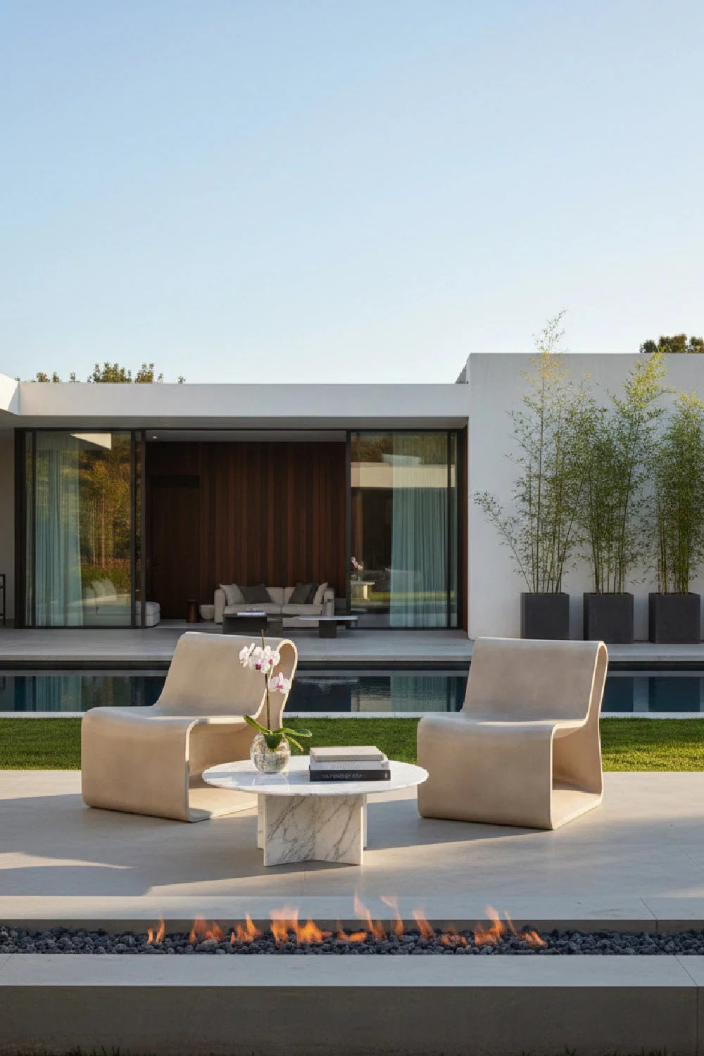 Luxury Concrete Minimalist Lounge Chair European Style for Villa