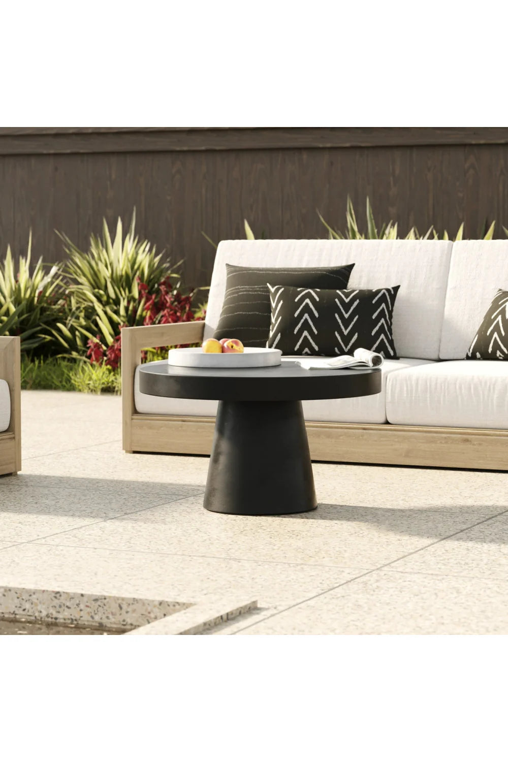 Luxury Concrete Pedestal Coffee Table Modern Italian Style for Villa