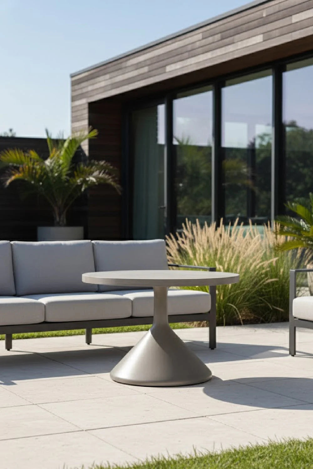 Luxury Concrete Pedestal Coffee Table Modern Italian Style for Villa