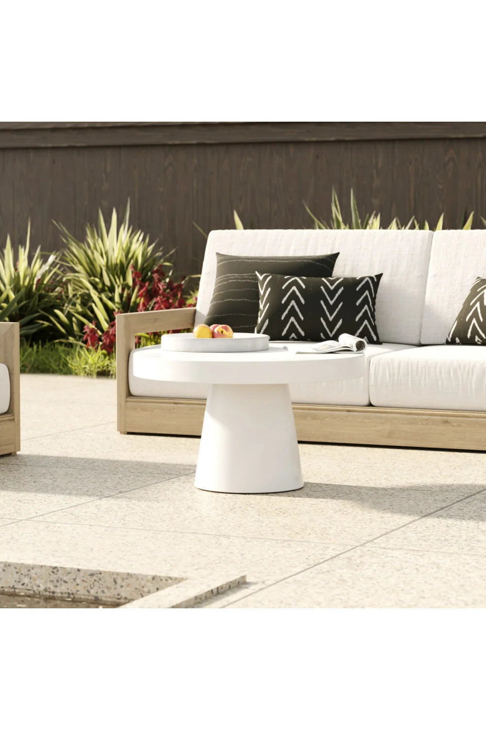 Luxury Concrete Pedestal Coffee Table Modern Italian Style for Villa