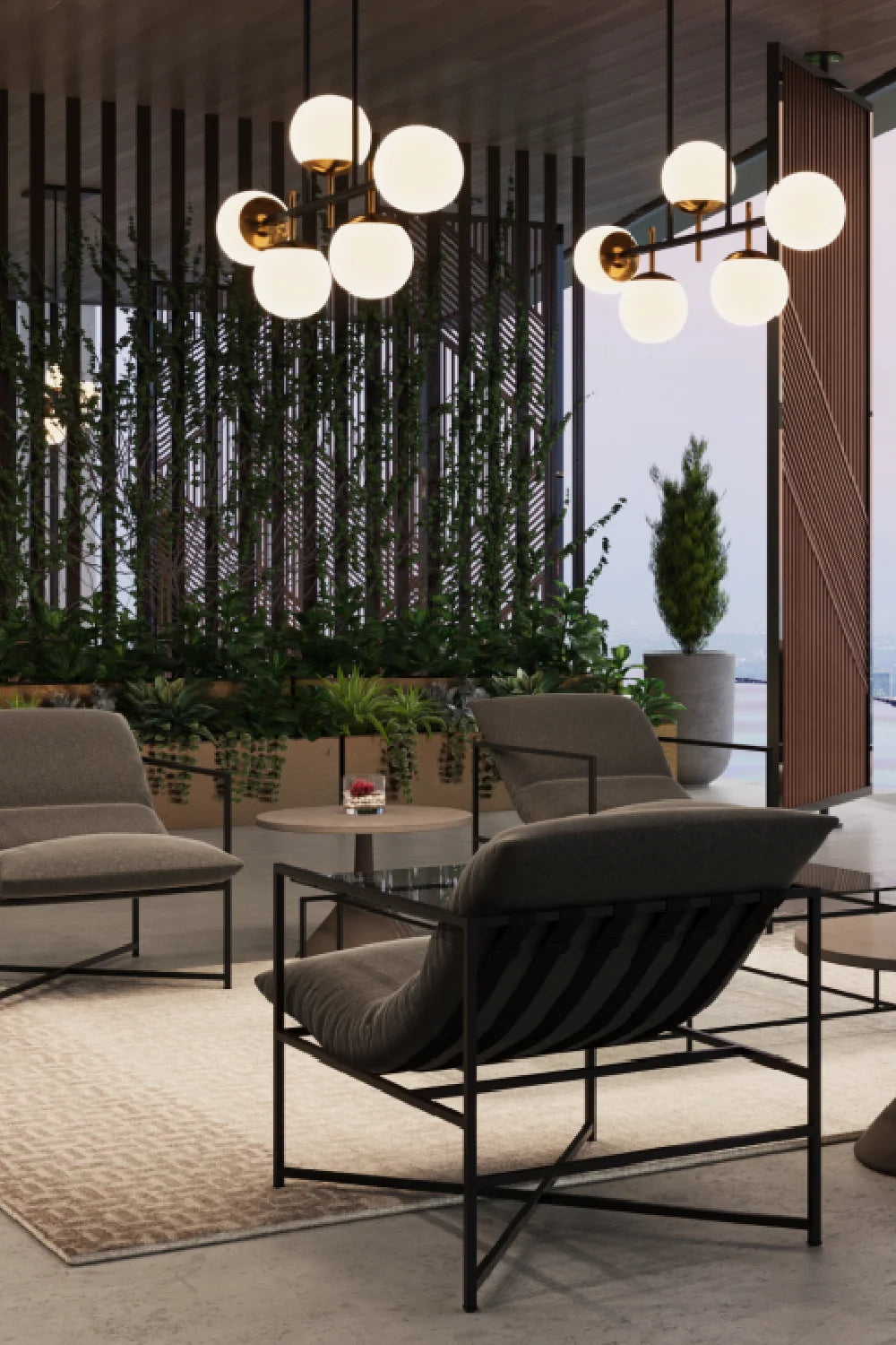 Luxury Concrete Pedestal Coffee Table Modern Italian Style for Villa