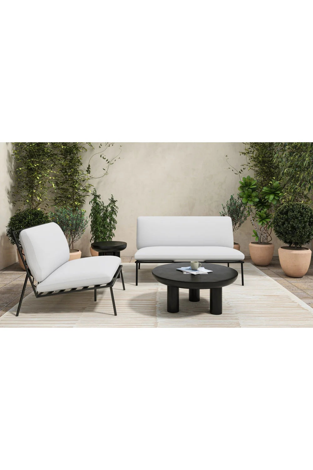 Luxury Concrete Round Coffee Table Modern Italian Style for Villa