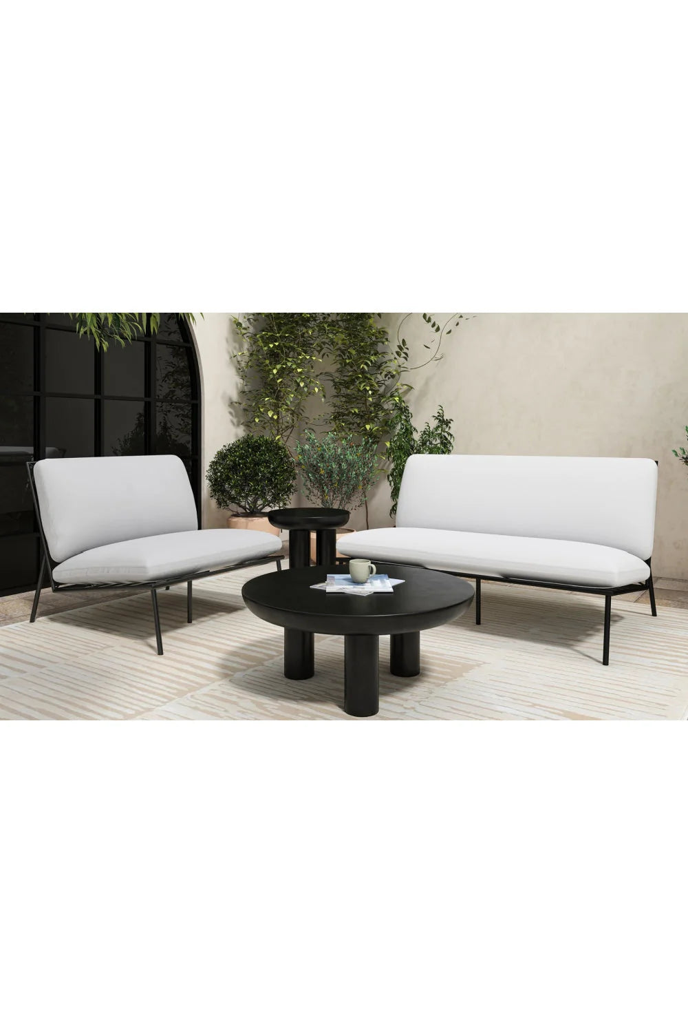 Luxury Concrete Round Coffee Table Modern Italian Style for Villa