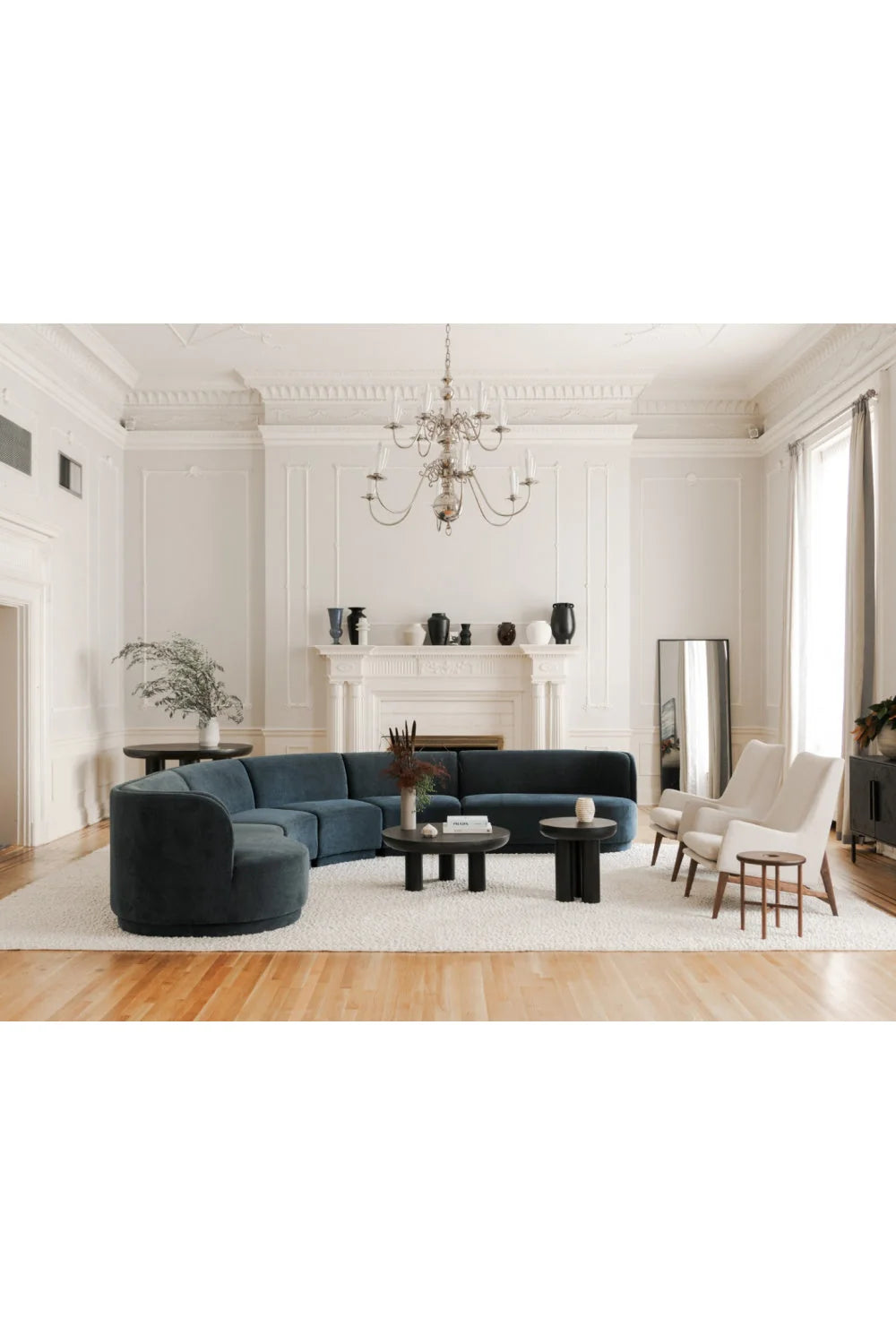 Luxury Concrete Round Coffee Table Modern Italian Style for Villa