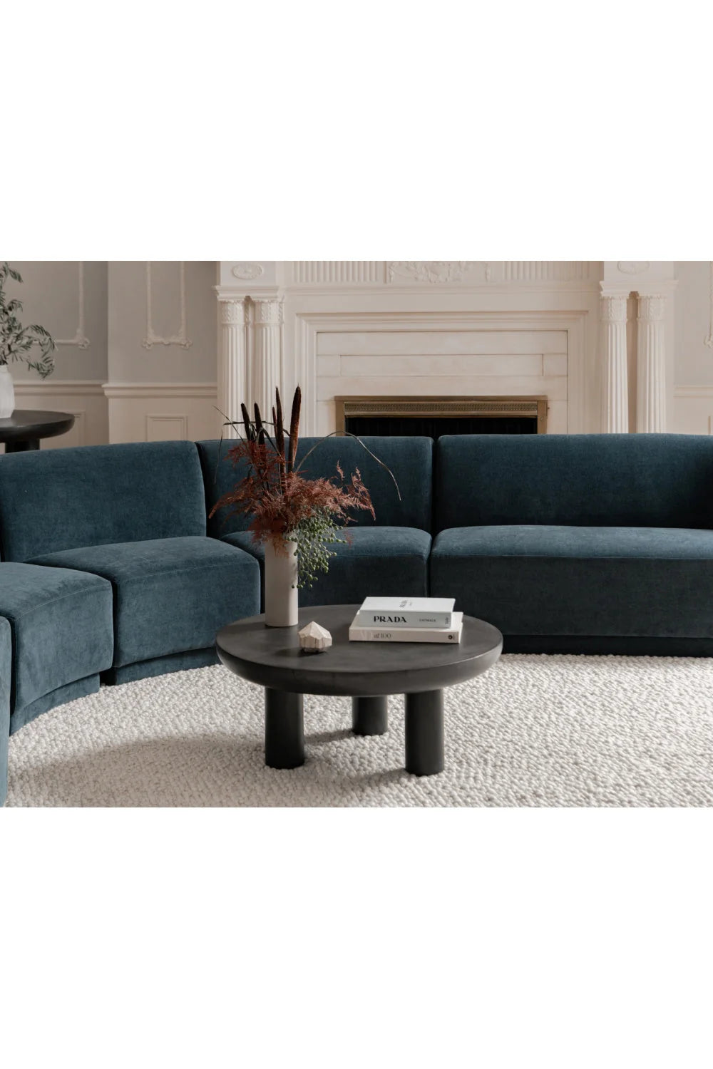 Luxury Concrete Round Coffee Table Modern Italian Style for Villa