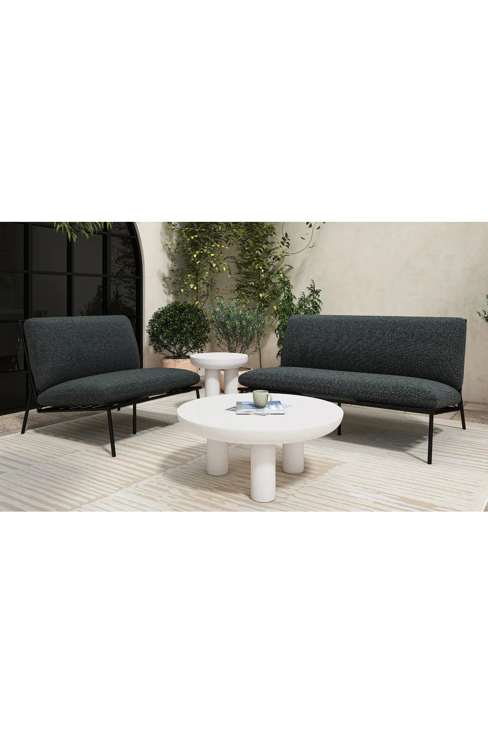 Luxury Concrete Round Coffee Table Modern Italian Style for Villa