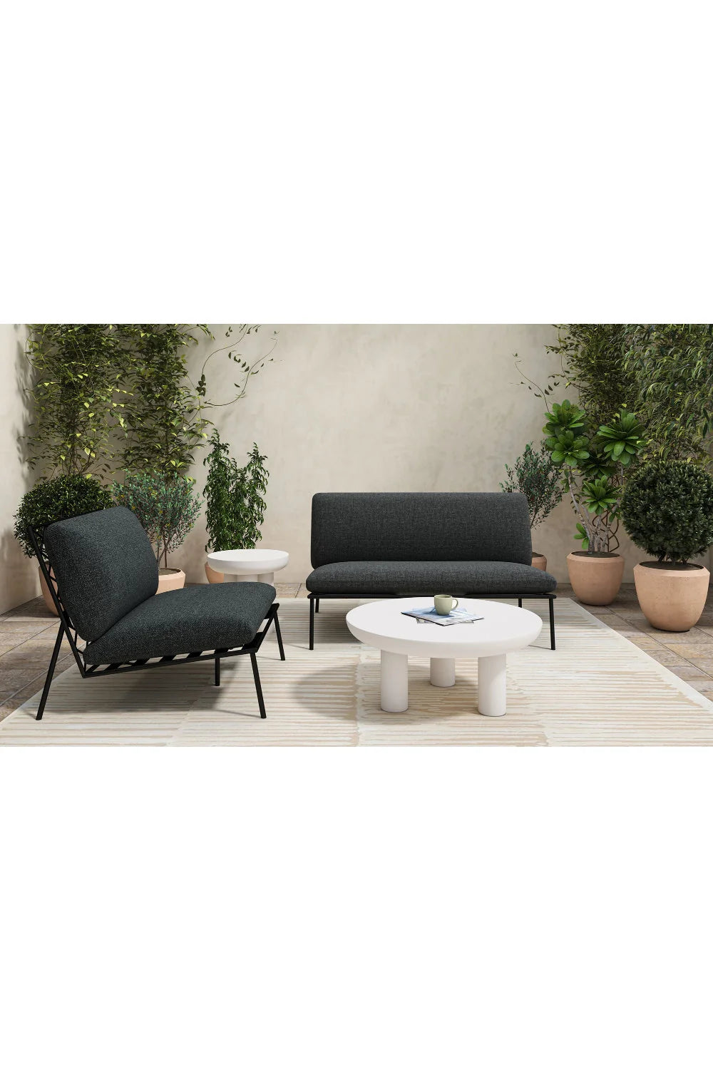 Luxury Concrete Round Coffee Table Modern Italian Style for Villa
