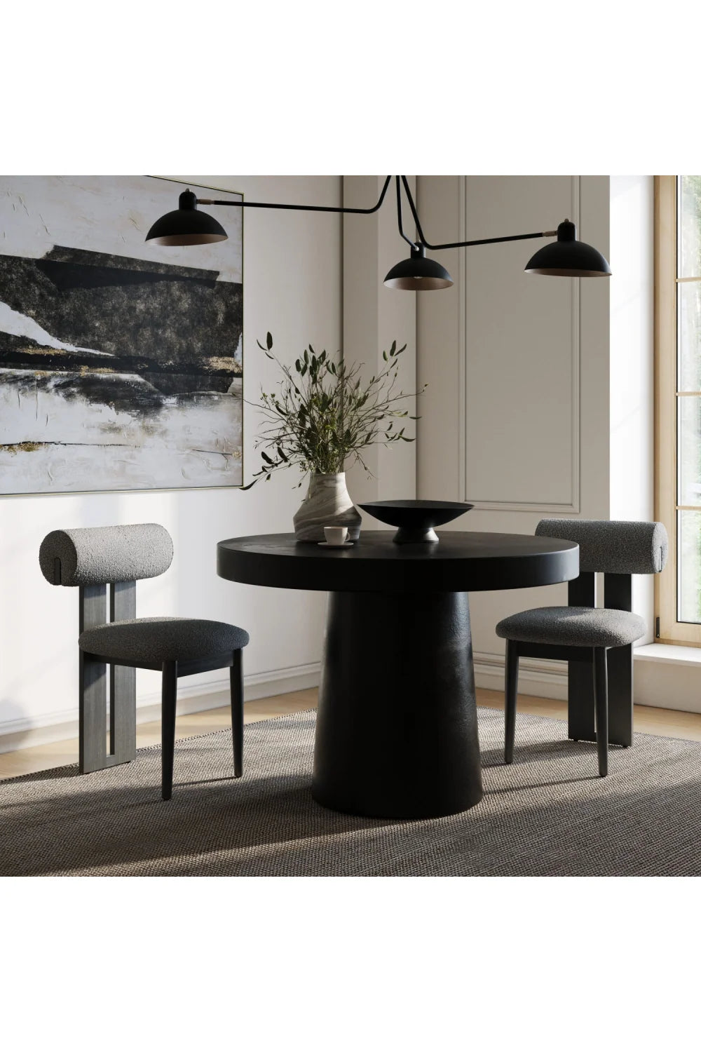 Luxury Concrete Round Dining Table Modern Italian Style for Villa