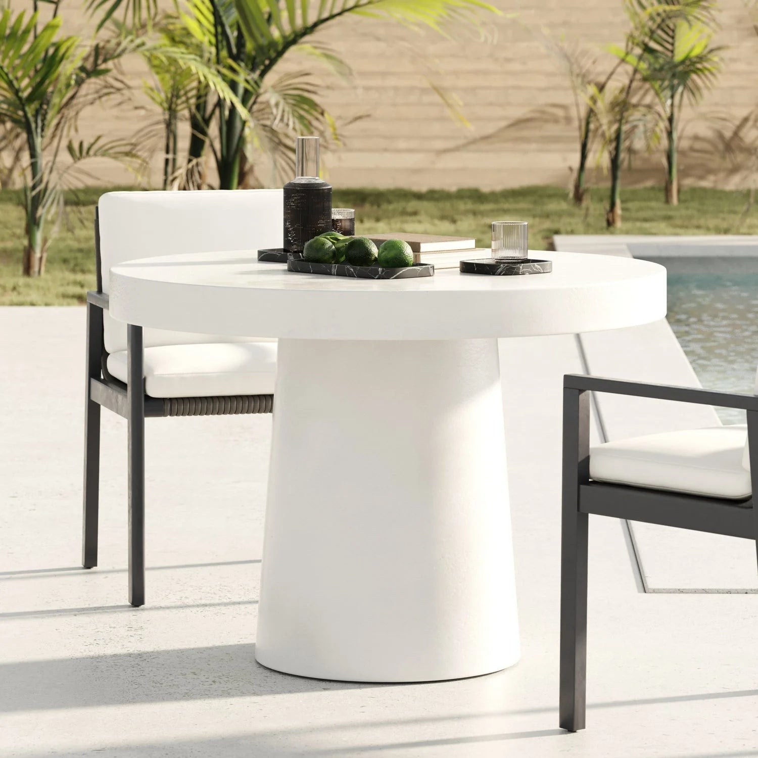 Luxury Concrete Round Dining Table Modern Italian Style for Villa