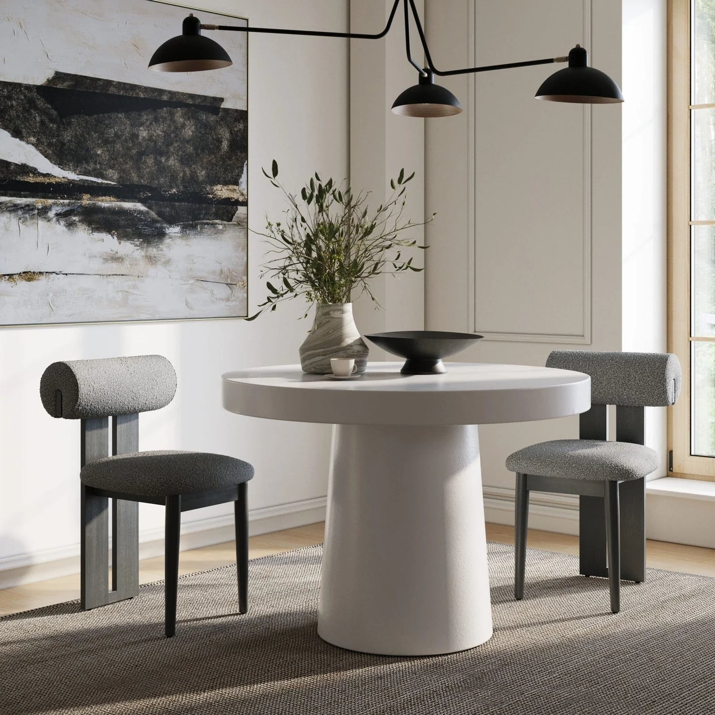 Luxury Concrete Round Dining Table Modern Italian Style for Villa